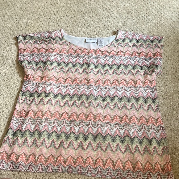 Alfred dunner peach and green top size medium - Picture 1 of 3